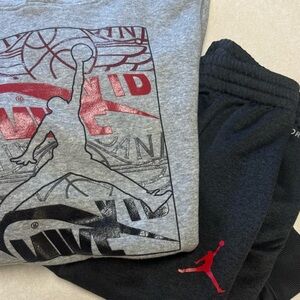 Jordan Hoodie & Jogger Set – Youth Large (Gray/Black)